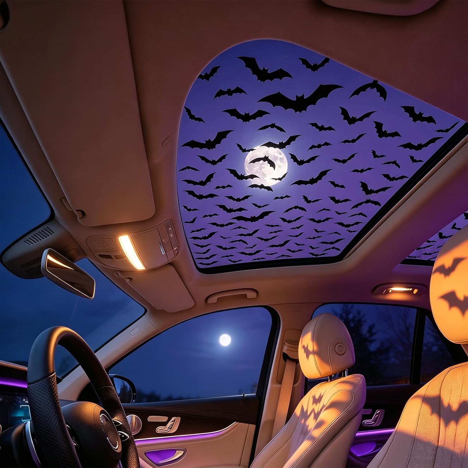 Spider Web Halloween Decoration - Adesivos para teto solar de carro,