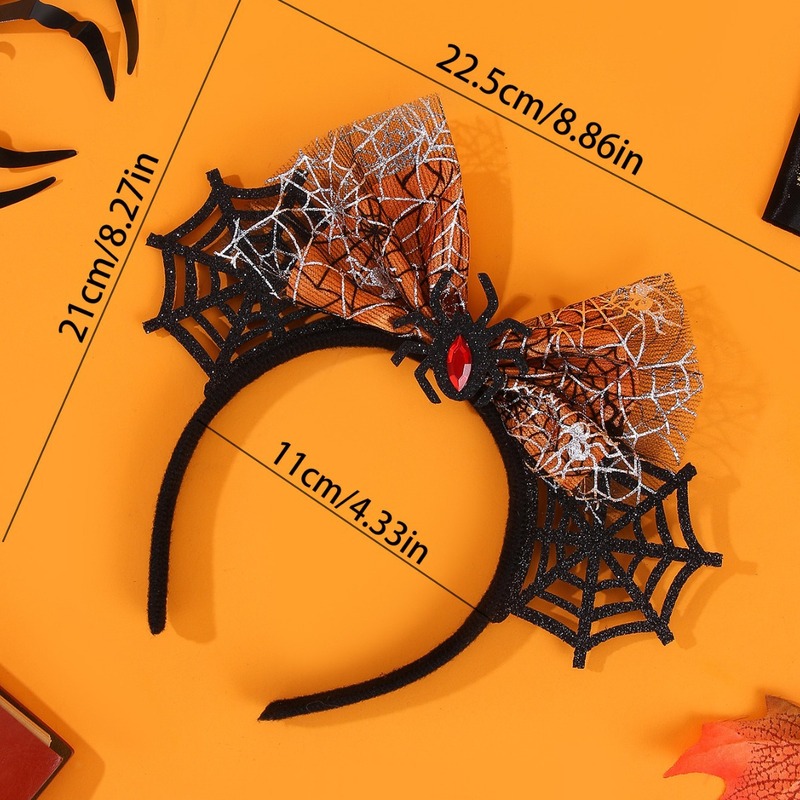 Spider Web Halloween Decoration - Tiara de Laço com Teia de