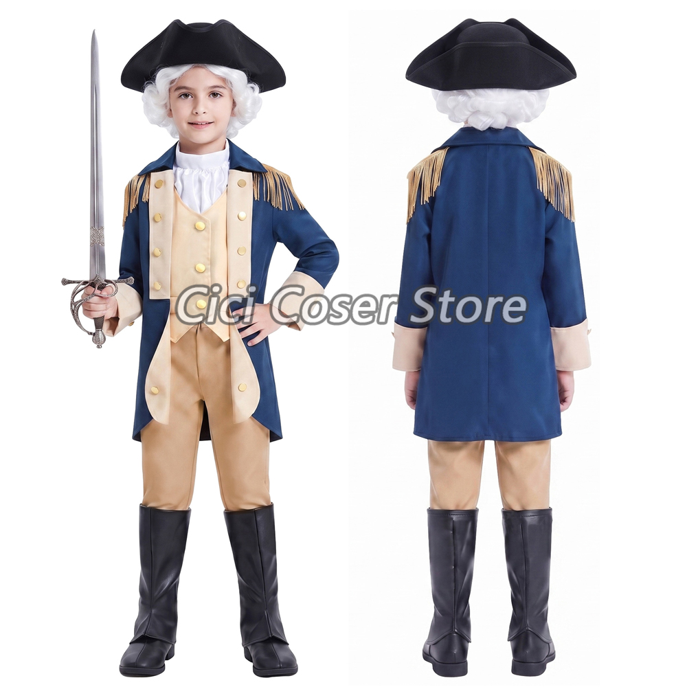 Halloween Costume Kids - Fantasia Colonial George Washington para Crianças,