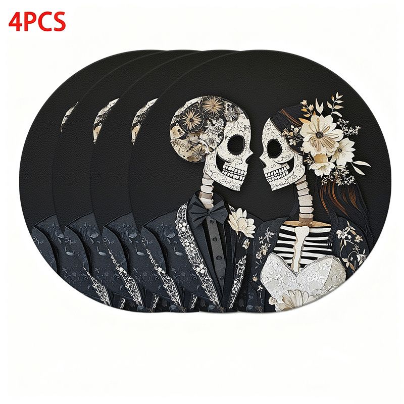Halloween Skeleton Decoration - VIKAMA Jogo Americano de Casal com