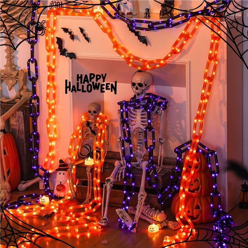 Halloween Led String Lights Orange - Luzes de Cadeia Solares para Halloween