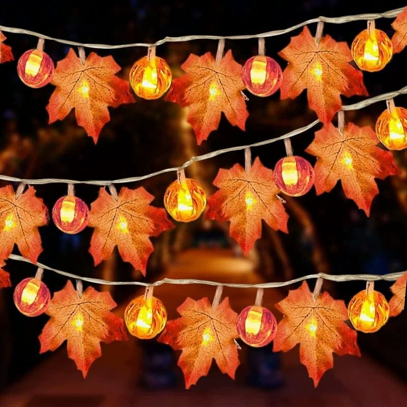 Halloween Led String Lights Orange - Luzes de Cordão de Abóbora e