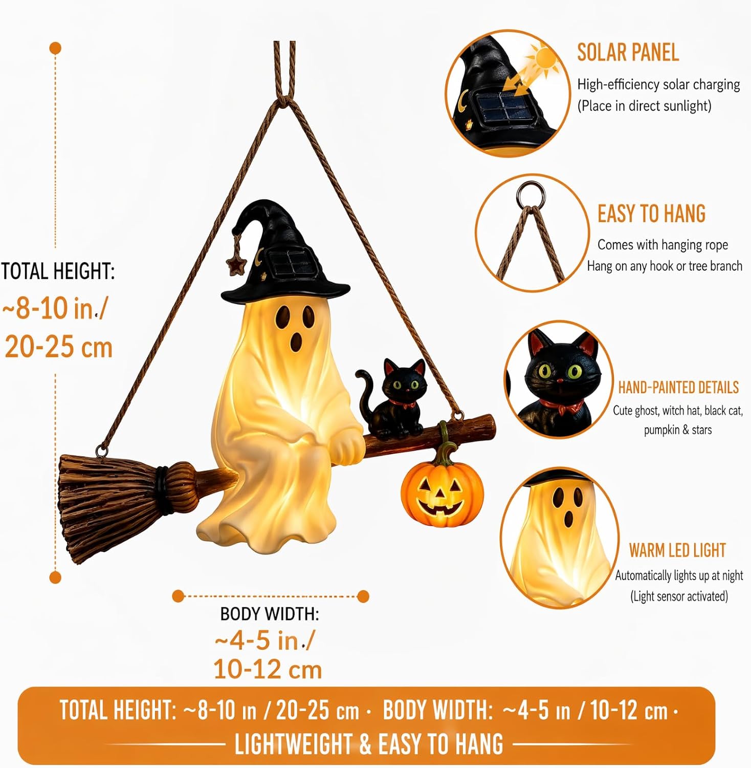 Lustre Solar Fantasma, Lantern - Pumpkin Lantern Halloween avaliação e preço