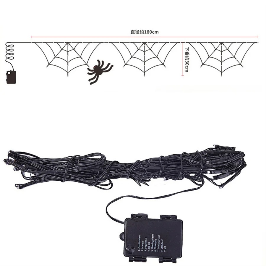 Luzes de Cordão de Teia de Ara - Halloween Led String Lights Orange avaliação e preço