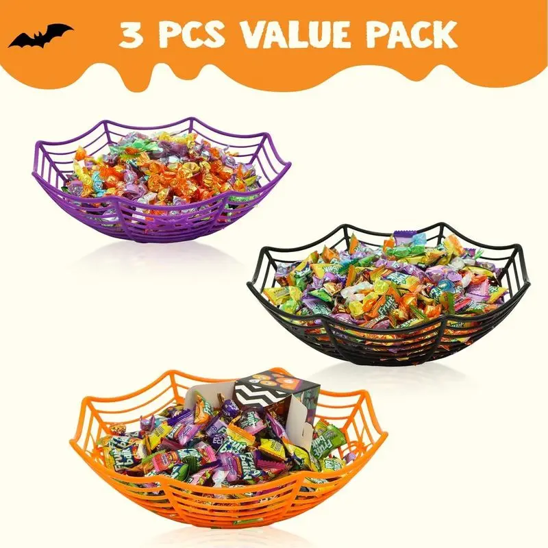 1/3 Unidades Tigela de Doces d - Spider Web Halloween Decoration avaliação e preço