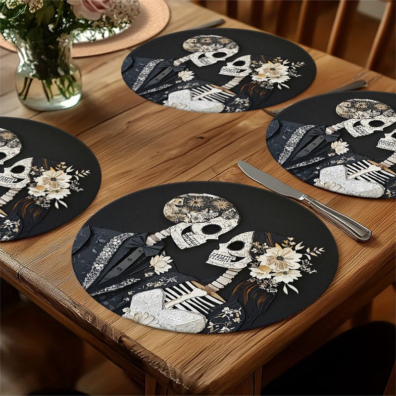 VIKAMA Jogo Americano de Casal - Halloween Skeleton Decoration avaliação e preço